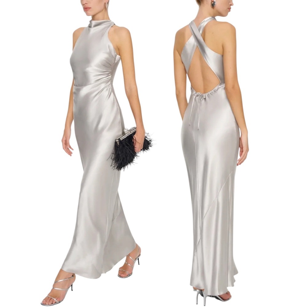NWT REFORMATION Anaiis‎ Silk Maxi Dress in Moonlight. Size 4